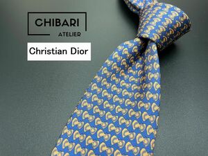 【新古品】ChristianDior　ディオール　全面CDロゴ柄　ネクタイ　3本以上送料無料　ブルー　0503257