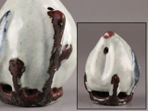 古美術 朝鮮古陶磁器 李朝 書道具 桃形 水滴 時代物 極上品 初だし品 C5826