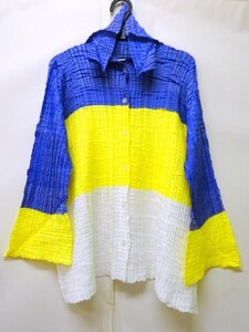 ISSEY MIYAKE イッセイミヤケ トリコカラーデザインシャツ 2 IM31FJ604 PLEATS PLEASE プリーツプリーズ