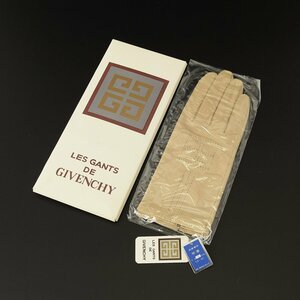 ●508245 未使用品 GIVENCHY ジバンシィ 羊革 レザーグローブ ベージュ 手袋