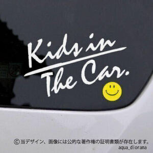 キッズインカー　ステッカー/KIDS IN CAR:イタリックスマイリーYE/WH karinベビー