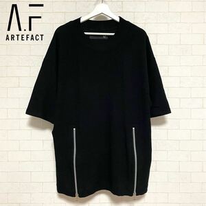 A.F ARTEFACT エーエフ アーティファクト Zip Tee オーバーサイズTシャツ ジップ size2 BLACK ag-7032