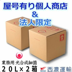 業務用２０L×２箱セット★低臭超活性光合成細菌PSB法人&個人商店限定★高濃度バクテリアで水質改善・浄化★感染症対策、殺菌