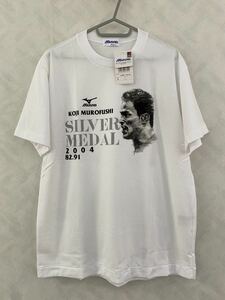 〔希少・新品〕室伏広治2004年アテネオリンピック 銀メダル記念Tシャツ サイズM ハンマー投げ ミズノ