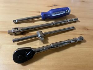 スナップオン snap-on ブルーポイント3/8 ラチェットハンドル　スピンナーハンドル　T型スライドレンチ　ドライバーハンドル【管理番号1】