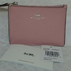 ☆COACH 新品 ミニスキニー 定期入れ IDパスケース 小銭入れ☆コーチ F12186 ライトピンク 正規品