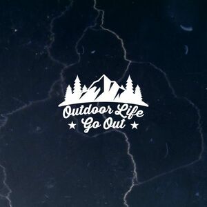 送料無料◆Outdoor Life Go Out カッティングステッカー◆ホワイト｜10×6.5cm｜超防水 UVカット 屋外使用可【C037】