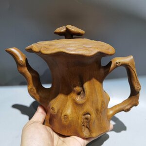 ◆古寳堂◆近現代 紫砂壺 靈芝壺 陳鳴遠 段泥 茶具 茶道品 極細工 古置物 古擺件 中国古美術 時代物 古董品