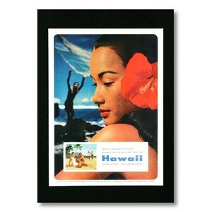 ハワイアンポスター フラガールシリーズ ＜HAWAII FACE OF WOMAN w Hibiscus＞ F-41 アメリカ雑貨