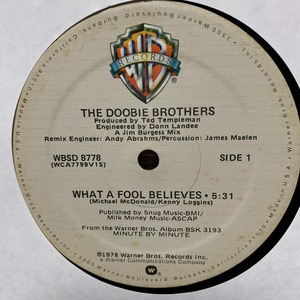◆ The Doobie Brothers - What a fool believes (Long Version)◆12inch US盤 サーファー系DISCOヒット!!
