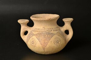 【 ルリスタン　イラン　幾何学文様テラコッタ　紀元前1000年～600年頃 Luristan vessel, 】