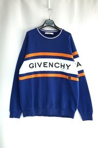 GIVENCHY ジバンシィ 刺繍ロゴ スウェット ブルー オレンジ ホワイト Size M BMJ01430AF