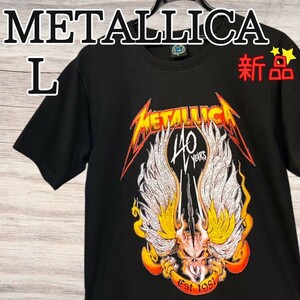 ★新品未使用★メタリカ METALLICA バンドTシャツ Lサイズ ロックバンド 古着 コットン ブラック 黒 2258