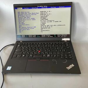 JXJK4066 【ジャンク】Lenovo ThinkPad X1 Carbon 5th /Core i7-6600U 2.60GHz/ メモリ:8GB / SSD:512GB /カメラ /動作未確認/BIOS確認済