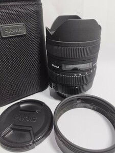 【動作確認済み】PENTAX用 SIGMA DC 広角レンズ 8−16ｍｍ F4.5−5.6 HSM レンズフード キャップ ソフトケース 付き デジタルカメラ 
