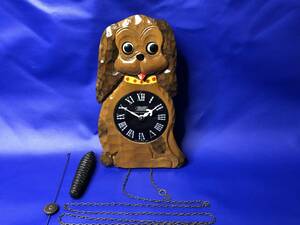 【動作良好】《動画有り》OCCUPIED　オキュパイド 手塚時計 TEZUKA CLOCK 『ワンちゃん』 掛け時計 目玉時計