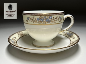 【瑞】ウェッジウッドWEDGWOOD CLIVEDEN　カップ＆ソーサー