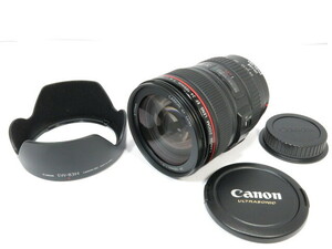 【 美品 】Canon EF 24-105mm F4 L IS USM レンズ EW-83Hフード付き キヤノン [管CN2763]