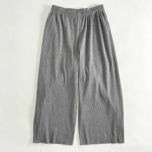 27c14 《美品》 me ISSEY MIYAKE ミーバイ イッセイミヤケ プリーツワイドパンツ グレー PLEATS WIDE PANTS