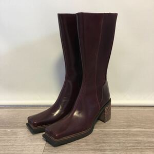 YM/723 AMERI アメリ SQUARE TOE SIDE GORE BOOTS ロングブーツ Mサイズ ボルドー 未使用品