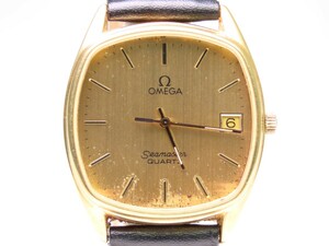 ■♪価格高騰!資産価値！稼働電池新品メンズビンテージ高級超レア！ OMEGA オメガ Seamaster シーマスターデー クオーツベルト新品尾錠純正