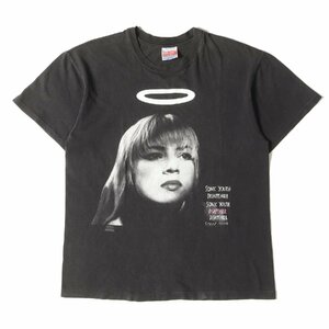 90s SONIC YOUTH DISAPPEARER ソニックユース クルーネック 半袖 Tシャツ Hanes USA製 ブラック L バンドT ロックT 古着 ヴィンテージ