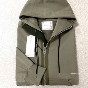 国内正規品 2023 現行モデル 1サイズ（M〜L）新品未使用 sacai サカイ ダブルジップ フード付き パーカー オーバーサイズ カーキ タグ付き