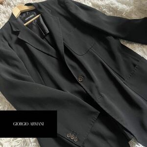 美品　超貴重サイズ56(XXXL)最高級黒タグ 極上素材ジョルジオアルマーニ テーラードジャケット GIORGIO ARMANI 