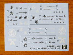 メカコレ アンドロメダ級 用 水転写式デカール 送料無料　（ バンダイ製 アンドロメダ アルデバラン アポロノーム アキレス アンタレス