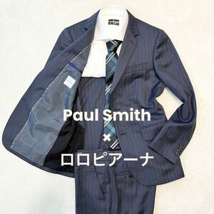 【現行タグ】PaulSmith ポールスミス ロロピアーナ スーツ セットアップ ストライプ ネイビー M