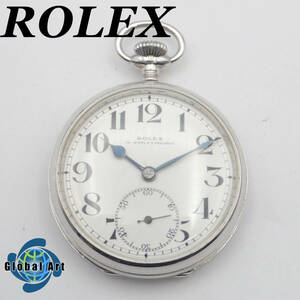 え03163/ROLEX ロレックス/14 ワールドレコード/手巻き/懐中時計/オープンフェイス/スモセコ/数字/文字盤 ホワイト