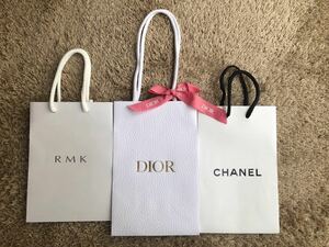 Dior 、CHANEL、RMK ディオール、シャネル、アールエムケイ　ショッパー　3点まとめて　未使用品ショップバッグ　紙袋