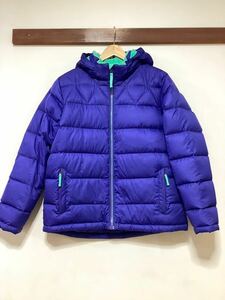 お1339 L.L.Bean エルエルビーン ダウンジャケット 裏フリース 18 キッズXL ブルー系 ダウンパーカーDOWNTEK 505067