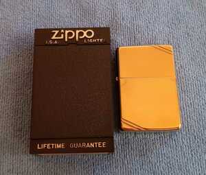 Zippo/ジッポー　1937レプリカ　ゴールド色　1988年製　Replica Gold Color　ダイアゴナル
