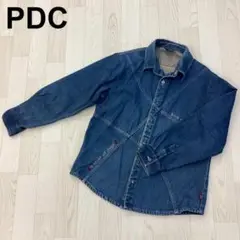 PDC デニムジャケット Gジャン いぬ刺繍 綿100％ ステッチ s0