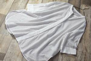 DoCLASSE ドゥクラッセ カットワークレースオーバーブラウスシャツ 大きいサイズ15 白色