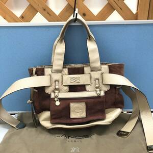 お買い得 LANCEL ランセル フレンチフレア スエード ハンドバッグ 1876 バッグ レディース ブラウン系 スウェード レザー 中古 1円スタート