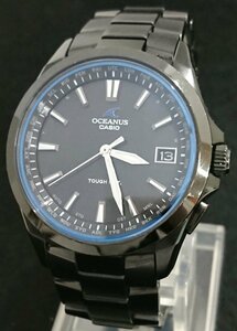 ●訳あり品●OCEANUSの3針モデル!!スポーティなデザイン!!CASIO/カシオ オシアナス OCW-S100B-1AJF 電波ソーラー 腕時計 ウォッチ USED品＊