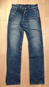 【Johnbull】USED ジョンブル ユーズド加工デニムパンツ Denim Pants ジーンズ Jeans インディゴ ジッパー スリム 11104ハシ S 661