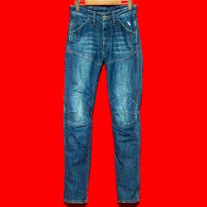 G-STAR RAW★名作★5620 3D TAPERED★立体裁断 バイカーデニム ひざ&股パット ジーンズ パンツ スリムストレート 28 バイク ライディング