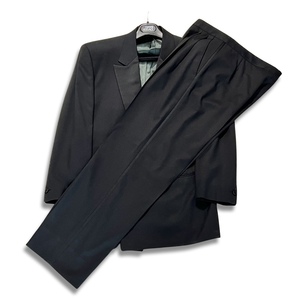 Gianni Versace ジャンニ ヴェルサーチ ウール ダブルブレスト タキシード フォーマル スーツ ブラック サイズ46 メンズ 当時物 イタリア製