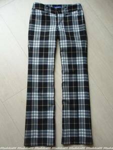 美品 BURBERRY BLUE LABEL “checked pt” チェック柄 パンツ 34 バーバリー