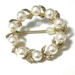 【大人気・定価36万】ミキモト　MIKIMOTO　ブローチ　パール　真珠　K18