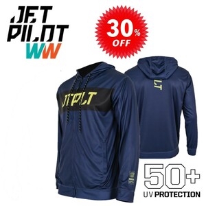 ジェットパイロット JETPILOT ラッシュガード セール 30%オフ RX L/S ジップフロント ラッシュ フーディー ネイビー L JA21613