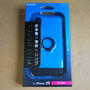 ◎ELECOM PM-A18CTSRBU iPhone XR TOUGH SLIM リング付 ブルー 