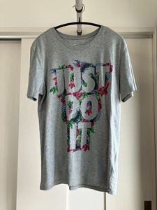 NIKE Tシャツ M 半袖 グレー JUST DO IT トップス ロゴ tee ナイキ 花柄 送料無料