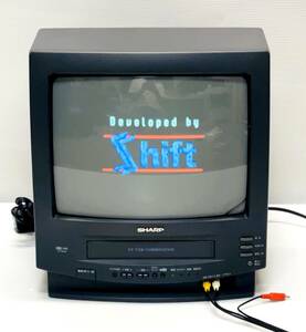 【レトロゲームOK】SHARP シャープ VT-14M40 カラーテレビジョン テレビデオ 98年製
