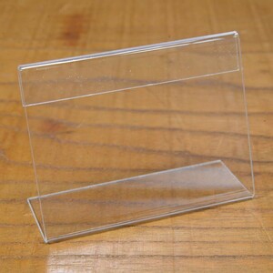 L型カードスタンド テーブルカード 1.5mm厚 アクリル ディスプレイ 店舗用品 [ 55×75mm / 1個 ] 透明