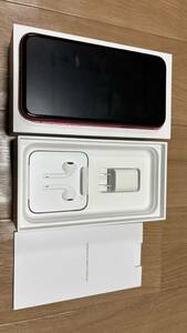 美品送料無料 iPhoneXR RED 128GB (MT0N2J/A) SIMロック解除済み　付属品(イヤホン、ACアダプタ、USBケーブル)付き　バッテリー87%