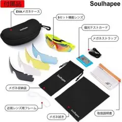 Soulhapee スポーツサングラス 偏光 サングラス メンズ レンズ5枚